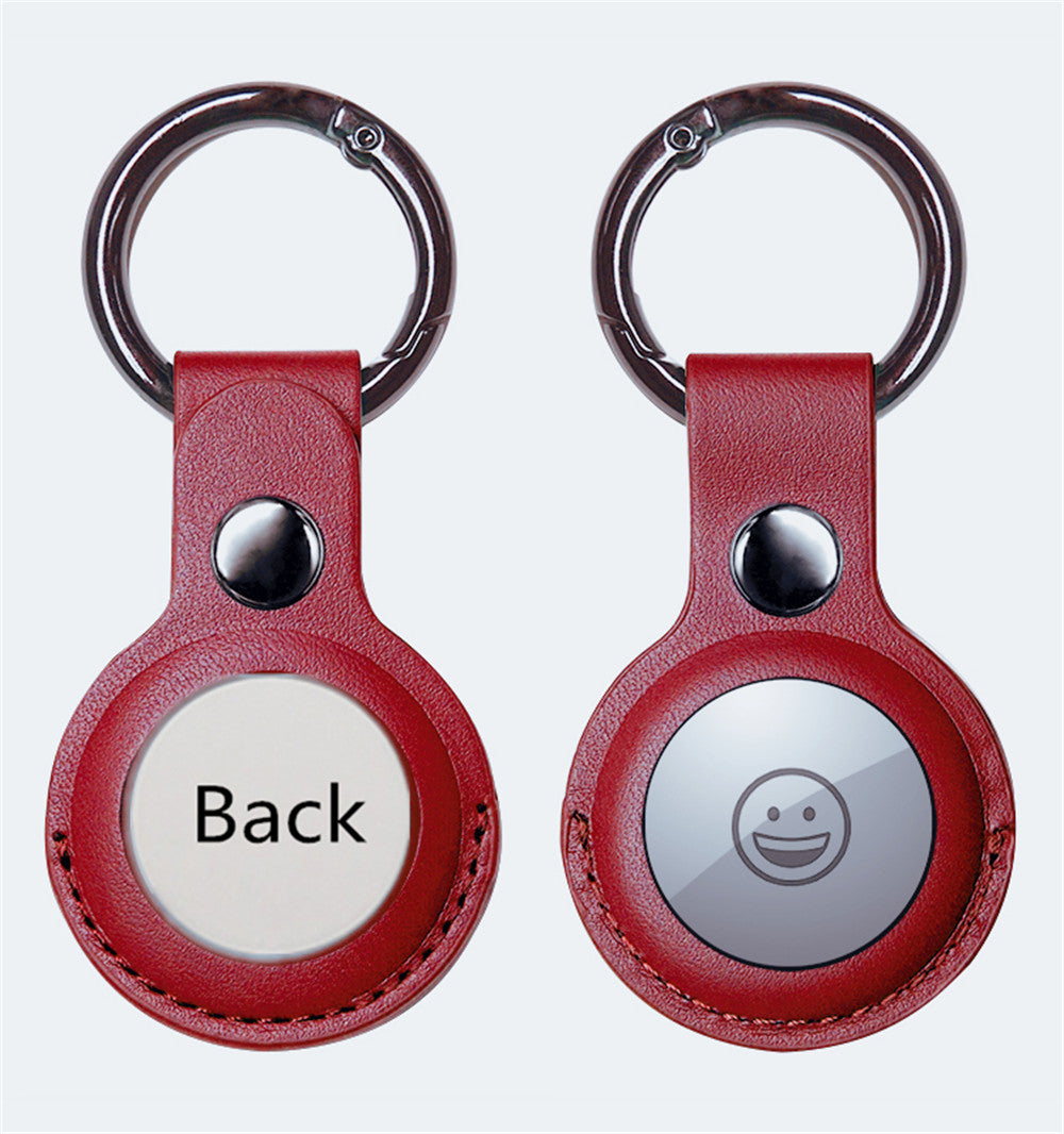 (2 Packs) Leather Case with Keychain for AirTag (2 Packs) Leather Case with Keychain for AirTag